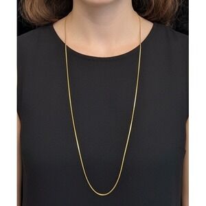 Vintage Monet Gold-Tone Snake Chain Necklace 37" Long Signed Layering Monet